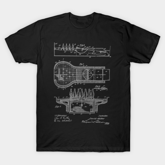 Bowling Alley Vintage Patent Hand Drawing T-Shirt by TheYoungDesigns